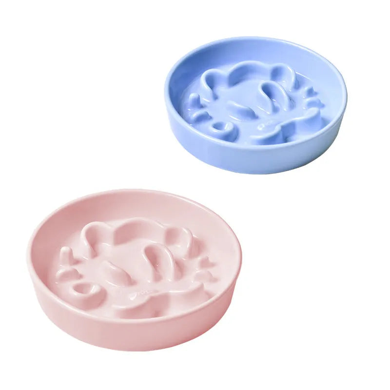 Pet Zen - Ceramic Slow Feeder Bowl for Healthier Cat Digestion Relief