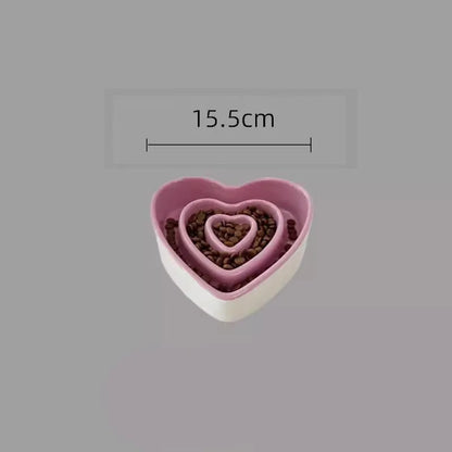 Pet Zen - Ceramic Slow Food Bowl For Small And Medium Dogs Slow Anti-choking Food Bowl Love Bowl To Eat Protects The Cervi...