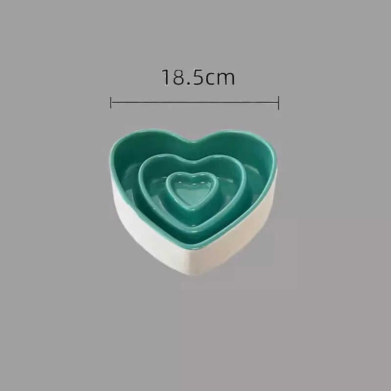 Pet Zen - Ceramic Slow Food Bowl For Small And Medium Dogs Slow Anti-choking Food Bowl Love Bowl To Eat Protects The Cervi...