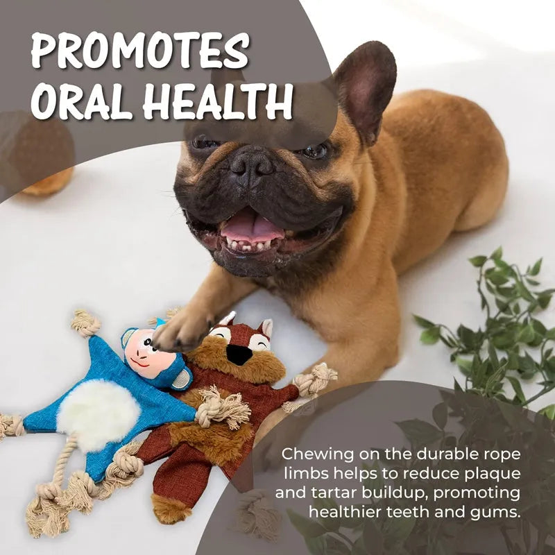 Pet Zen - Dog Toys, Stuffed, Chewing, Plush, Squeaky Animal Pet Toys, Puppy, Fox, Squirrel, Dog, Cat, Chewing, Squeaky Toy...