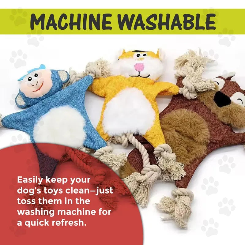 Pet Zen - Dog Toys, Stuffed, Chewing, Plush, Squeaky Animal Pet Toys, Puppy, Fox, Squirrel, Dog, Cat, Chewing, Squeaky Toy...