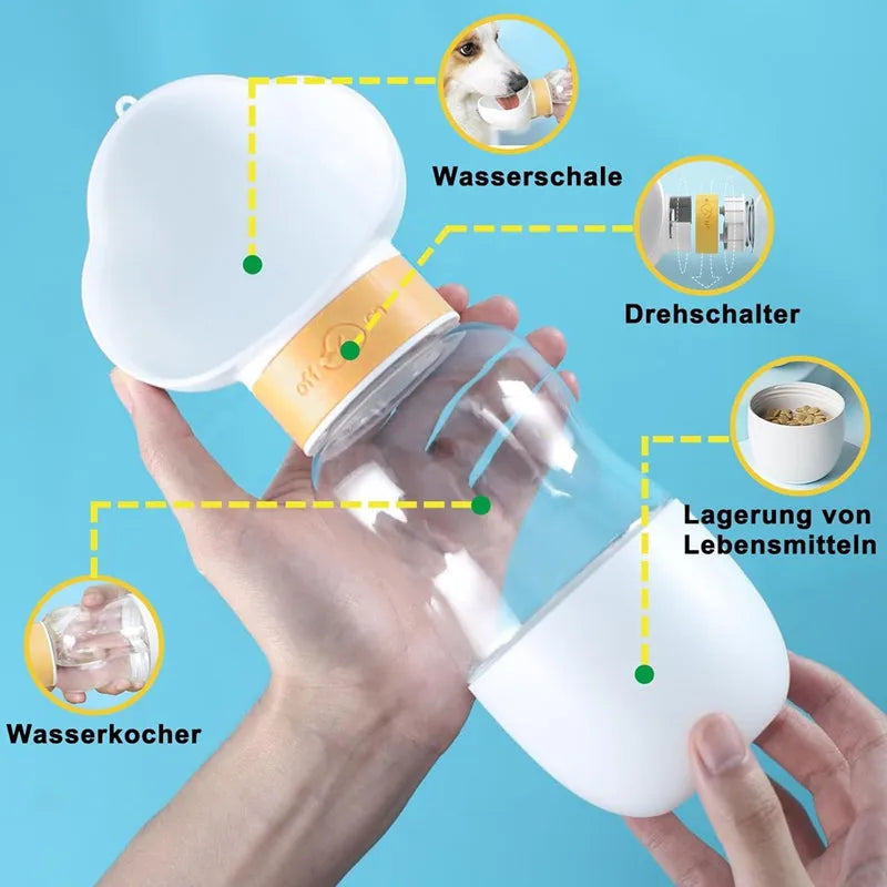 Pet Zen - Dog Water Bottle For Outdoor Use Portable Companion Cup Plastic Water Bottle Dog Walking Water Feeding Dog Acces...