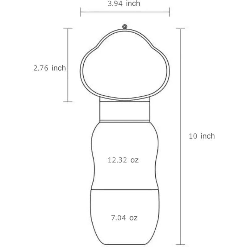 Pet Zen - Dog Water Bottle For Outdoor Use Portable Companion Cup Plastic Water Bottle Dog Walking Water Feeding Dog Acces...