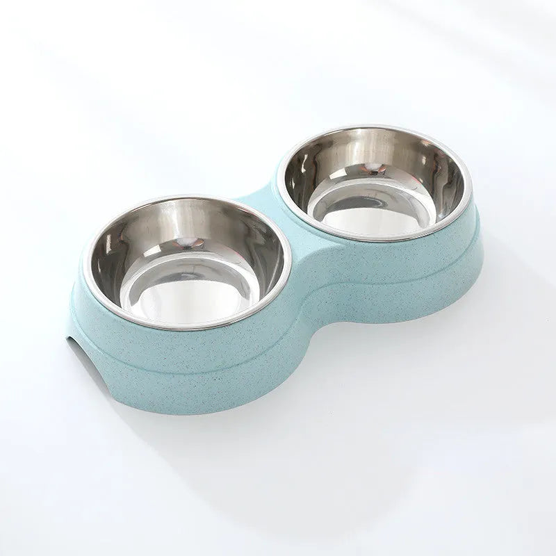 Pet Zen - Double Pet Bowls Dog Food Water Feeder Stainless Steel Pet - 5