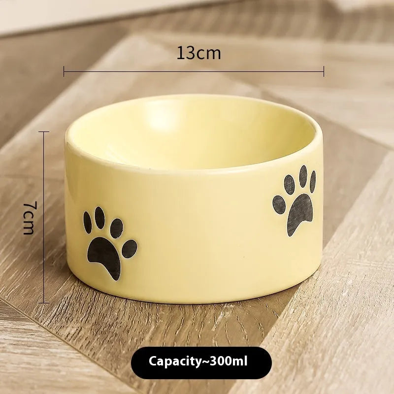 Pet Zen - Drinking Water Neck Protection Pet Ceramic Oblique Mouth High Foot Food Basin - 0