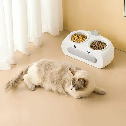 Pet Zen - Duck Design Pet Double Bowl Plastic Kitten Dog Food Drinking Tray Feeder Cat Feeding Pet Supplies Accessories - 4