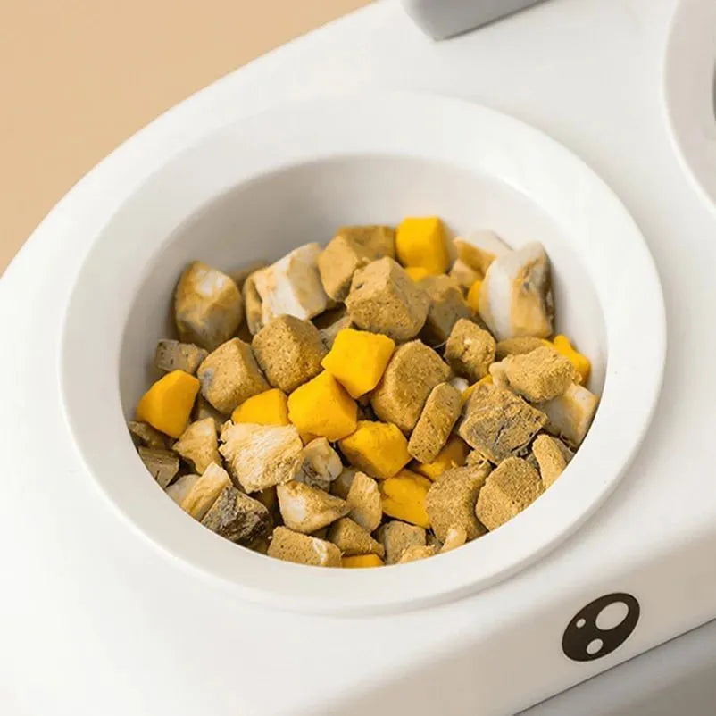 Pet Zen - Duck Design Pet Double Bowl Plastic Kitten Dog Food Drinking Tray Feeder Cat Feeding Pet Supplies Accessories - ...