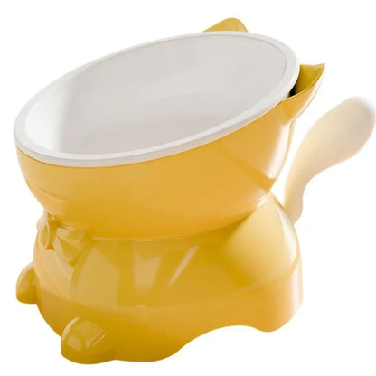 Pet Zen - Elevated Cat Bowl Anti-Vomit Stainless Steel Ergonomic
