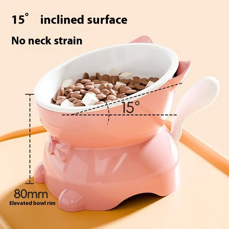 Pet Zen - Ergonomic Anti-Vomit Elevated Stainless Steel Bowl for Cats - 0