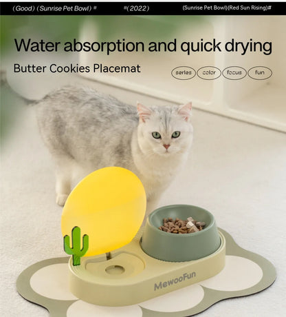 Pet Zen Ergonomic Dual Cat Water and Food Basin in Light Wisteria, premium plastic bowl for cats, new arrival over $50.