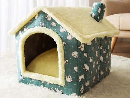 Pet Zen - Foldable Dog House Pet Cat Bed Winter Dog Villa Sleep Kennel - 0