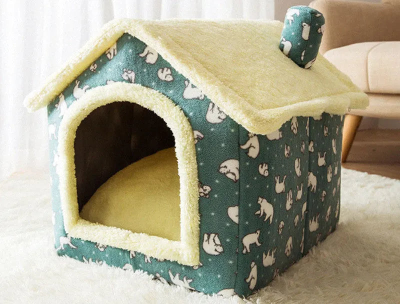 Pet Zen - Foldable Dog House Pet Cat Bed Winter Dog Villa Sleep Kennel - 0