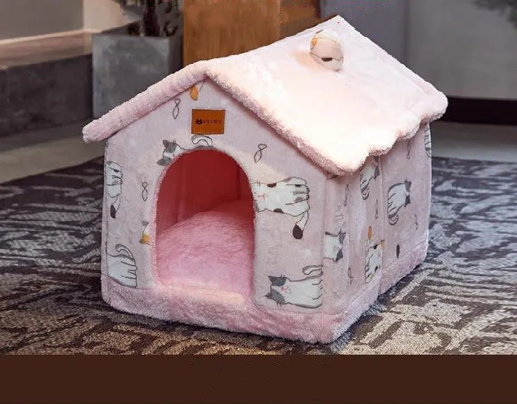 Pet Zen - Foldable Dog House Pet Cat Bed Winter Dog Villa Sleep Kennel - 0