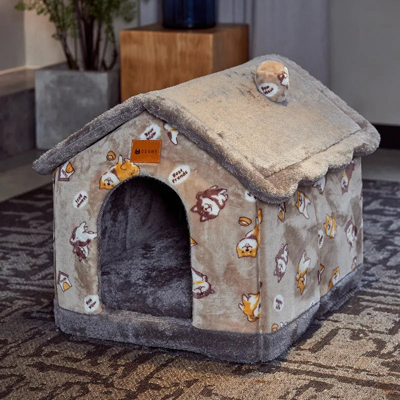 Pet Zen - Foldable Dog House Pet Cat Bed Winter Dog Villa Sleep Kennel - 0