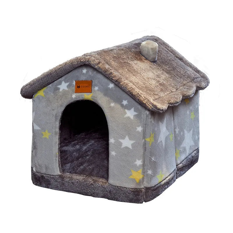 Pet Zen - Foldable Dog House Pet Cat Bed Winter Dog Villa Sleep Kennel - 0