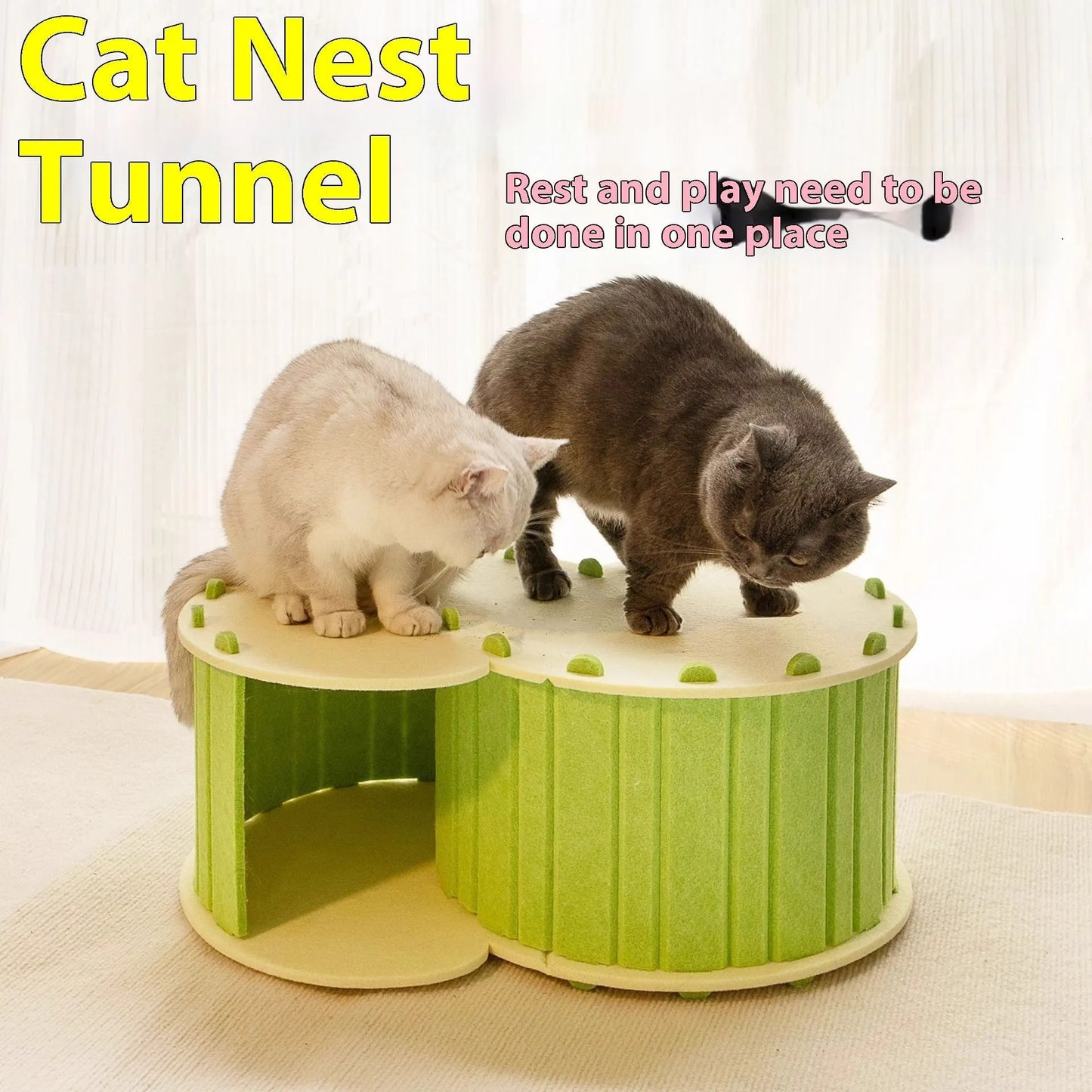 Pet Zen - Foldable Semi-closed Felt Cat Scratch Board Nest - 0