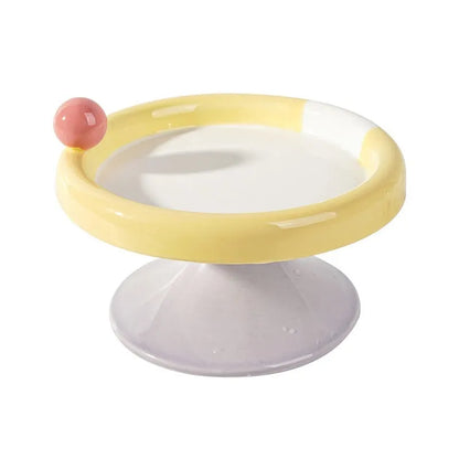 Pet Zen - Ice Cream High Foot Ceramic Double Tone Cat Bowl - Bowls