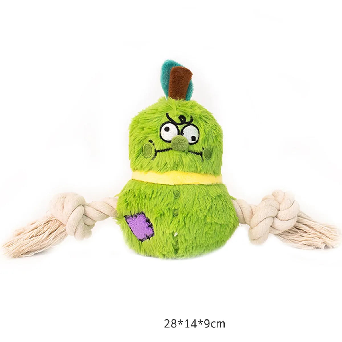 Pet Zen - Interactive Dog Toy Plush Rope Knot Tug Of War Game Bb Bite Resistant Molar Tooth Toy - 4