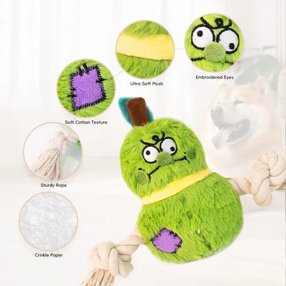 Pet Zen - Interactive Dog Toy Plush Rope Knot Tug Of War Game Bb Bite - 4