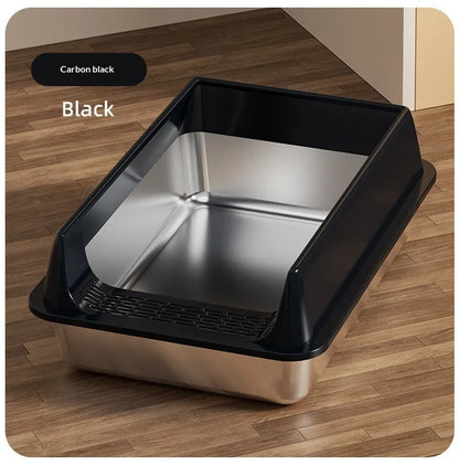 Pet Zen - Large-capacity High-sided Semi-enclosed Cat Litter Box - 0