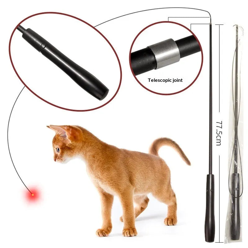 Pet Zen - LED Interactive USB-Rechargeable Telescopic Cat Toy Rod To Keep Your Cat Entertained - 0
