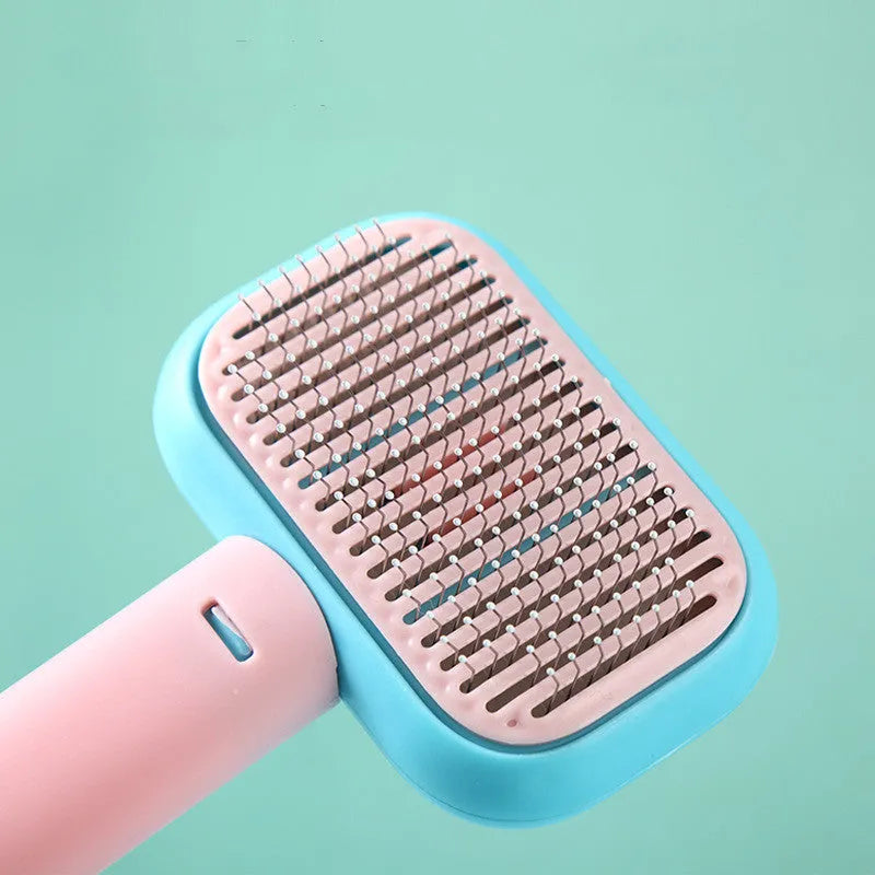 Pet Zen - New Pet Cat Dog Hair Brush Hair Massage Comb Open-Knot Brush Grooming Cleaning Tool Stainless Steel Comb - 0