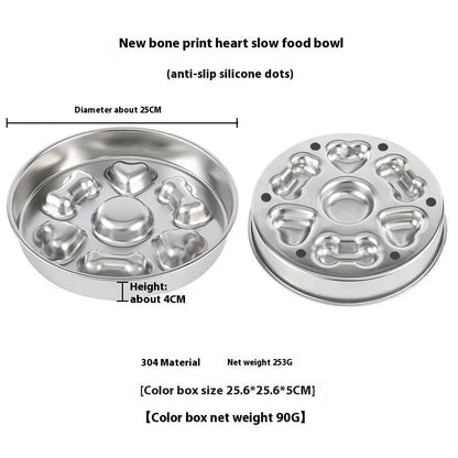 Pet Zen - Non-slip Anti-choke 304 Stainless Steel Pet Slow Feeding Bowl - 0