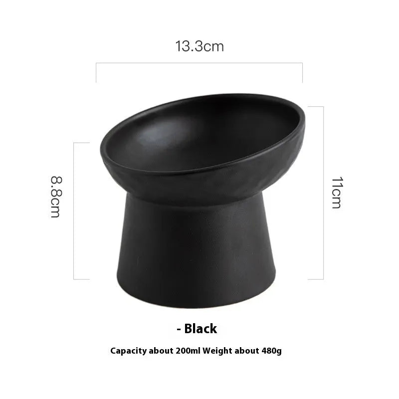 Pet Zen - Oblique Mouth High Foot Candy Color Cat Bowl - Bowls