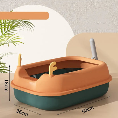 Pet Zen - Oversized Splash-proof Cat With Sand In A Litter Box - 0