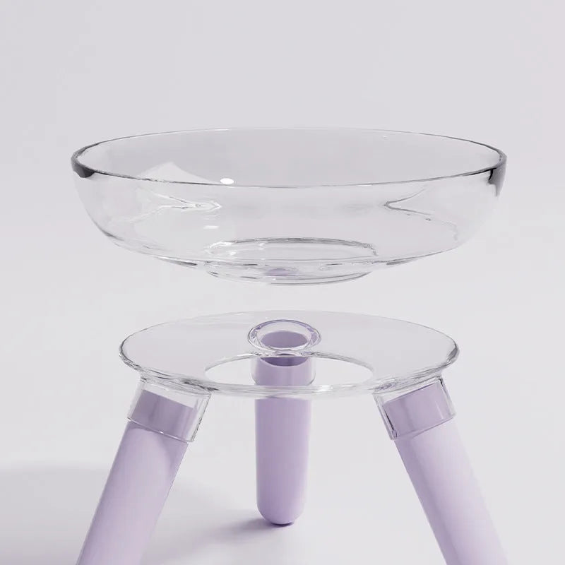 Pet Zen - Pet Cat And Dog Feeding Bowl Household Cat And Dog Drinking Water Anti-knock Feeder Transparent Glass Bowl Cat B...