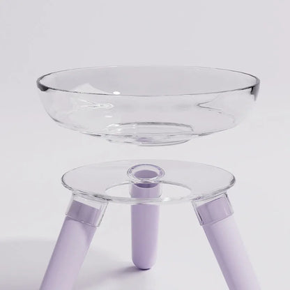 Pet Zen - Pet Cat And Dog Feeding Bowl Household Cat And Dog Drinking Water Anti-knock Feeder Transparent Glass Bowl Cat B...