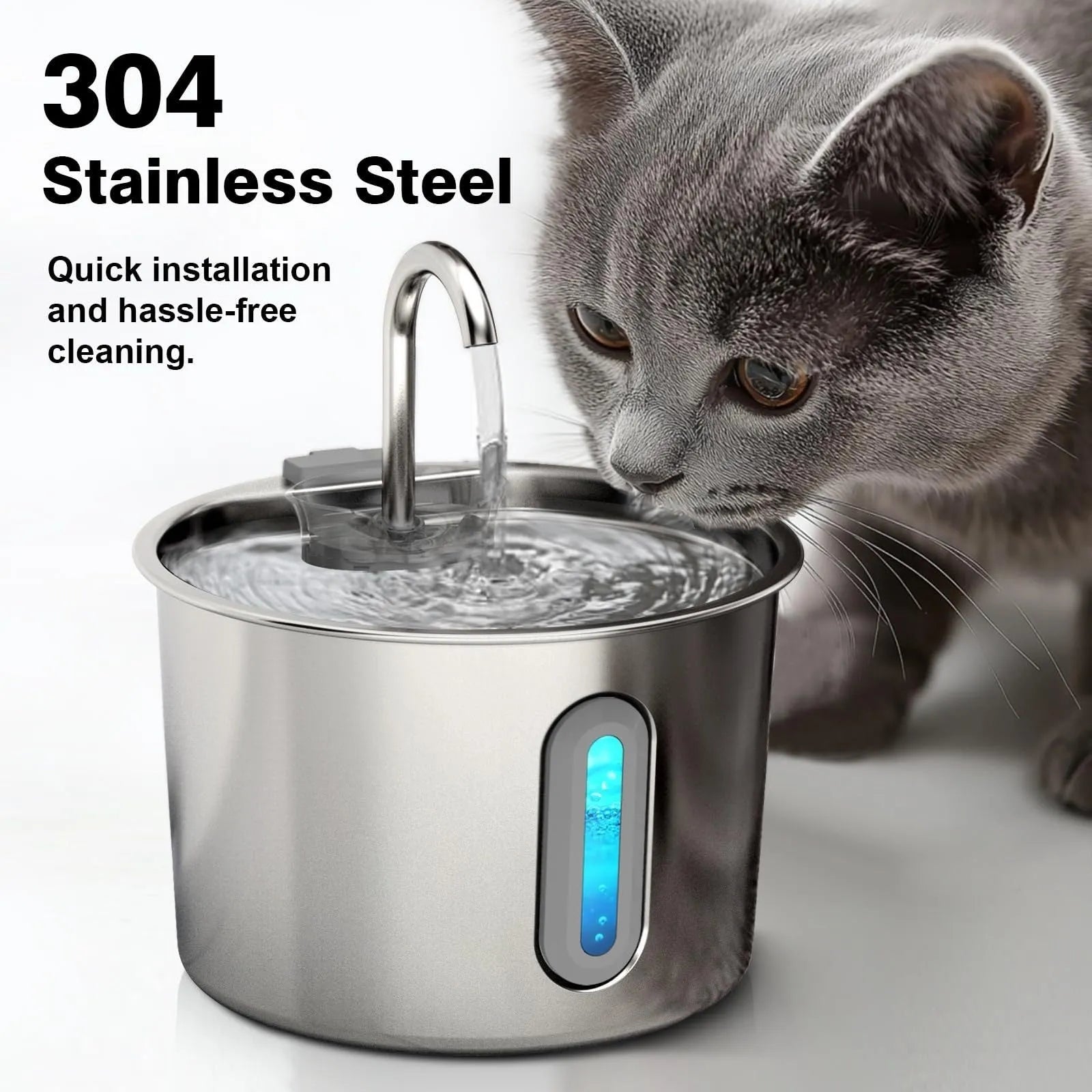 Pet Zen - Pet Cat Stainless Steel Automatic Water Dispenser - 0