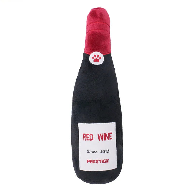 Pet Zen - Pet Cats And Dogs Vocal Toys Plush Wine Bottle Chewing Teeth - 0