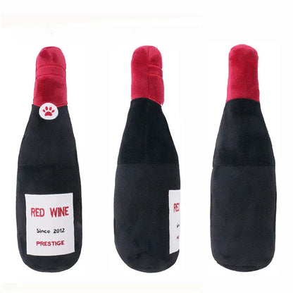 Pet Zen - Pet Cats And Dogs Vocal Toys Plush Wine Bottle Chewing Teeth - 0
