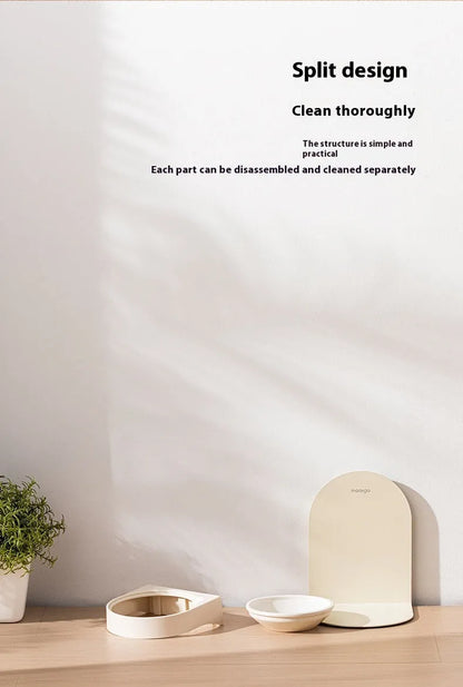 Pet Zen - Pet Ceramic Cat Bowl With High Foot And Slanted Mouth For Cervical Protection - Bowls