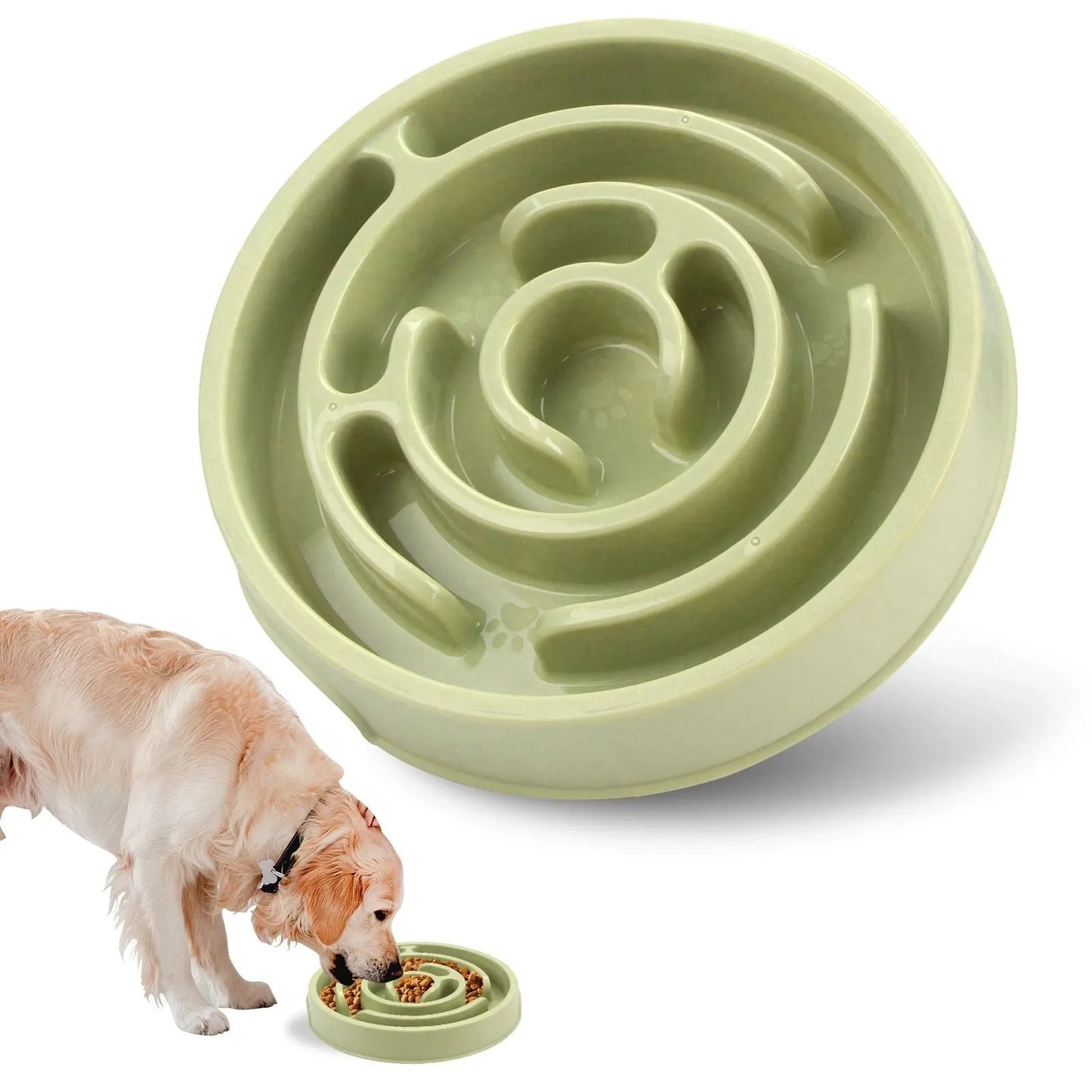 Pet Zen - Pet Dog Slow Feeder Bowl Non Slip Anti-Gulping Slower Food Feeding Dishes Eco Dog Bowl For Large Medium Small Do...