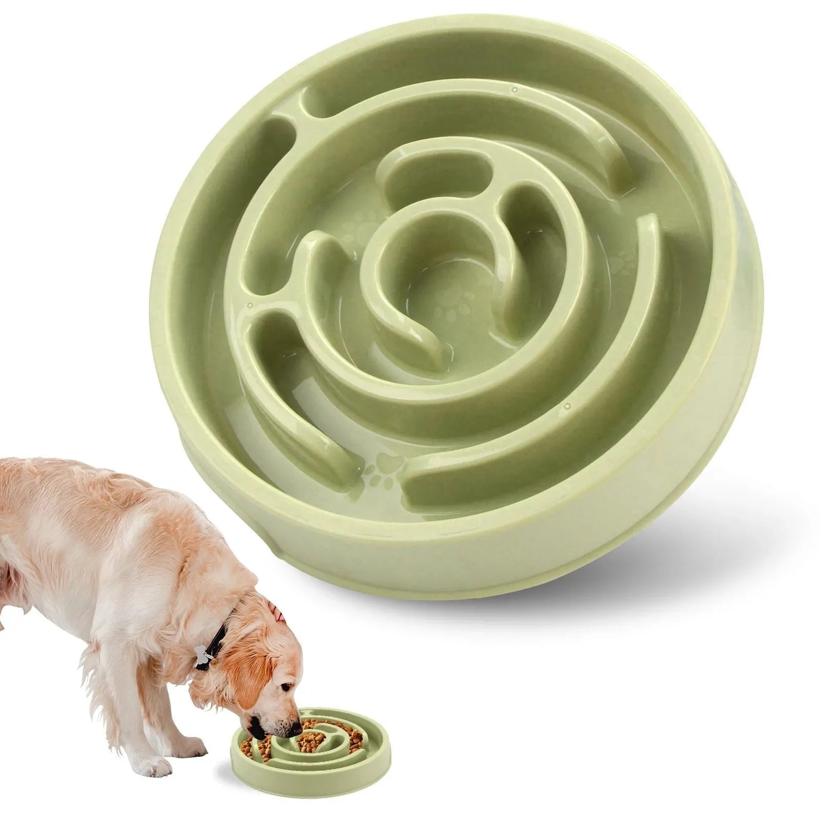 Pet Zen - Pet Dog Slow Feeder Bowl Non Slip Anti-Gulping Slower Food Feeding Dishes Eco Dog Bowl For Large Medium Small Do...