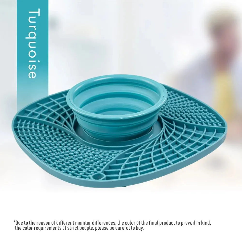 Pet Zen - Pet Dog Slow Feeder Bowl Non Slip Puzzle Bowl Anti-Gulping Pet Slower Food Feeding Dishes Cat Bowl For Small Med...