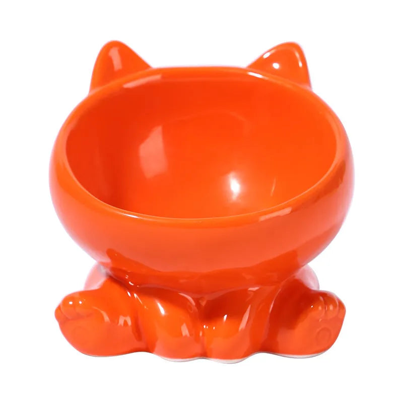 Pet Zen - Pet Dogs And Cats Bevel Ceramic Neck Bowl - 0