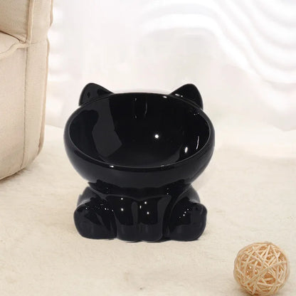 Pet Zen - Pet Dogs And Cats Bevel Ceramic Neck Bowl - 0