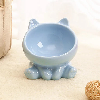 Pet Zen - Pet Dogs And Cats Bevel Ceramic Neck Bowl - 0