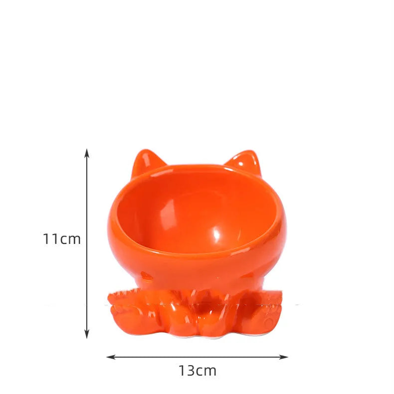 Pet Zen - Pet Dogs And Cats Bevel Ceramic Neck Bowl - 0