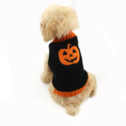 Pet Zen - Pet Halloween Dog Knitted Pumpkin Sweater - 0