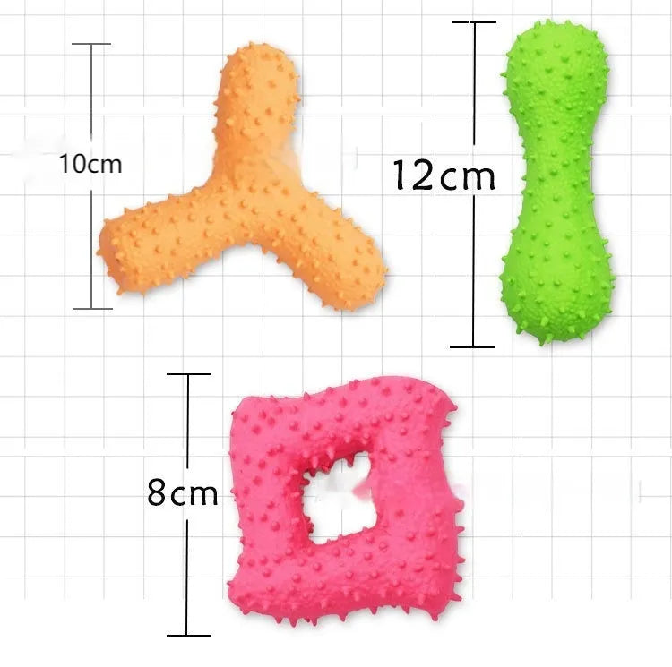 Pet Zen - Pet Latex Toys Barbed Bone Sound Toy Tooth Cleaning - 0