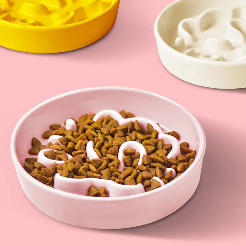 Pet Zen - Pet Zen Ceramic Slow Feeder Bowl for Healthier Cat Digestion
