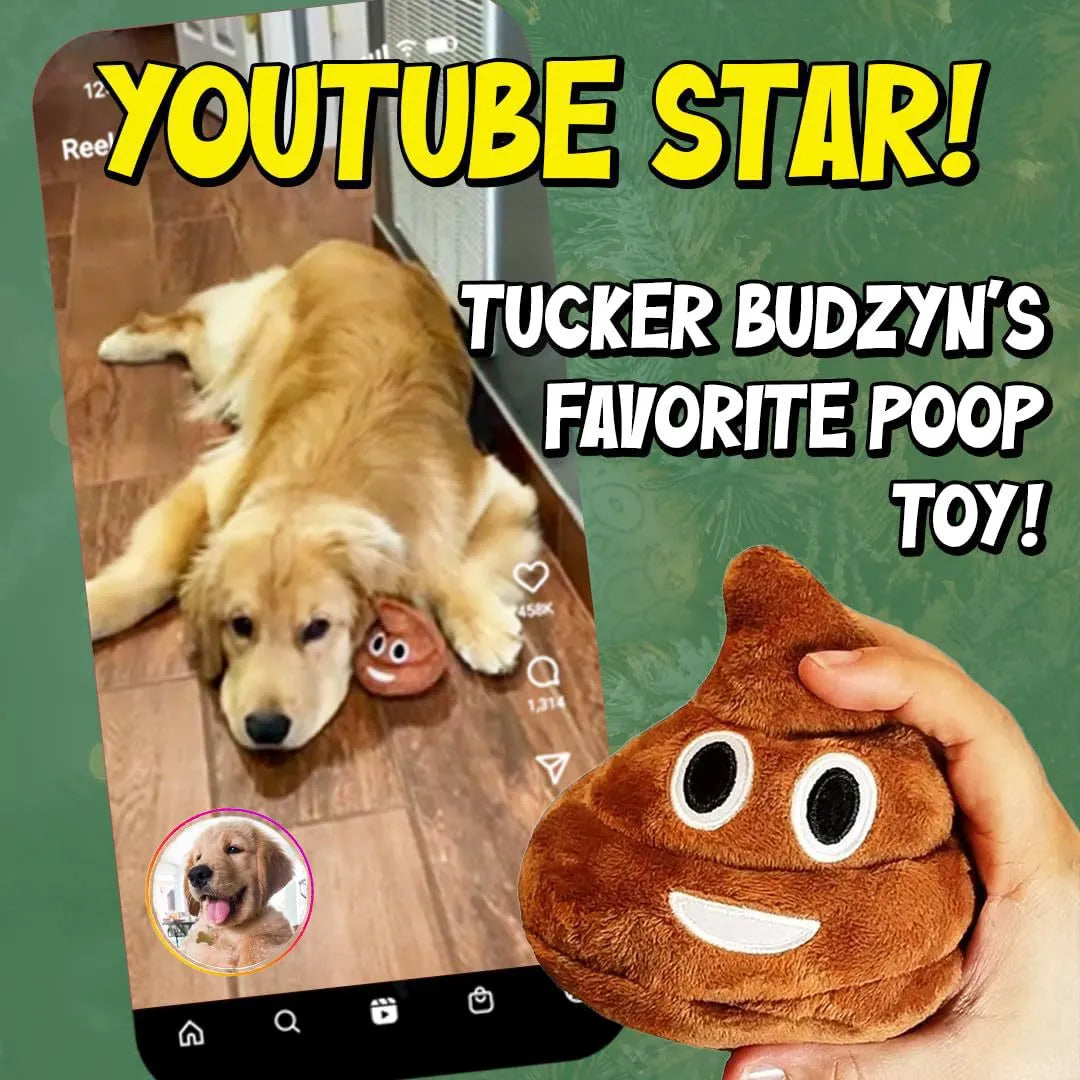 Pet Zen - Plush Dog Toy Interactive Squeaky Poop Emoji Design - Animals & Pet Supplies