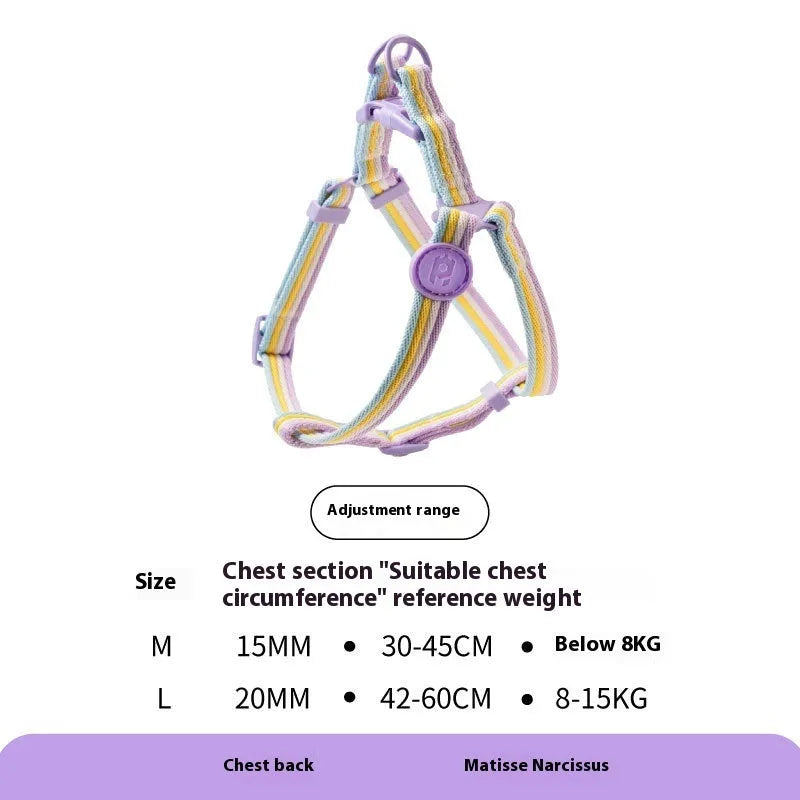 Pet Zen - Retro Record Hand Holding Rope Small And Medium-sized Dogs Collar Vest - 0