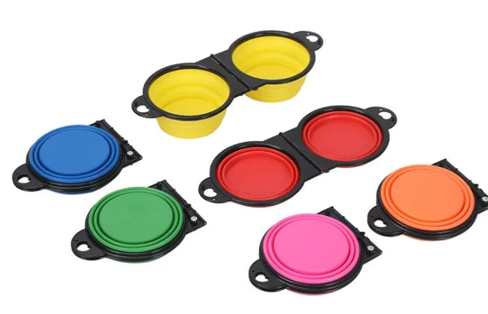 Pet Zen - Silicone Portable Outdoor Pet Folding Out Feeder One Dog - 0