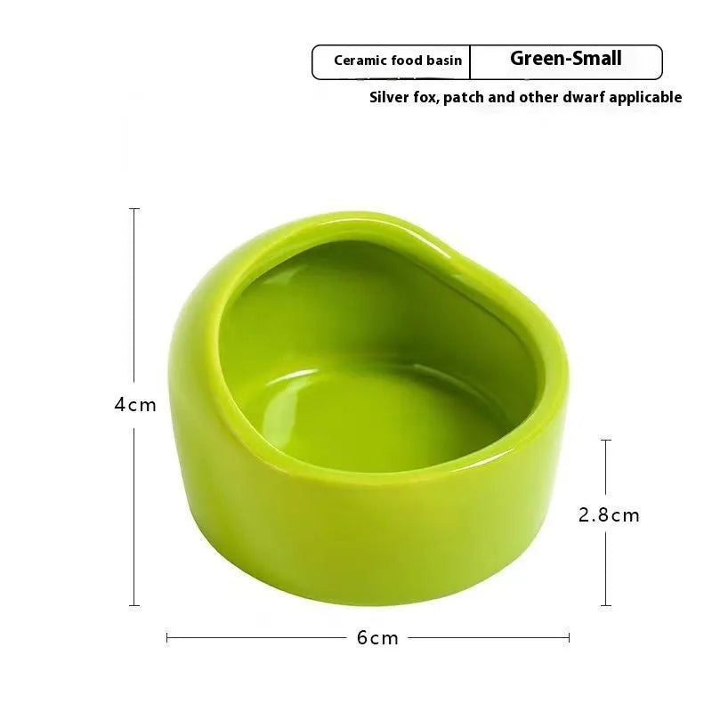Pet Zen - Simple Ceramic Hamster Small Size Food Basin Chipmunk - 0