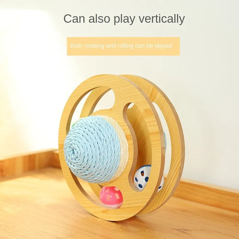 Pet Zen - Sisal Rope Cat Scratcher Ball Toys Interactive Scratching Post Kitten Toy Furnature Scraper Grinding Scratch Boa...